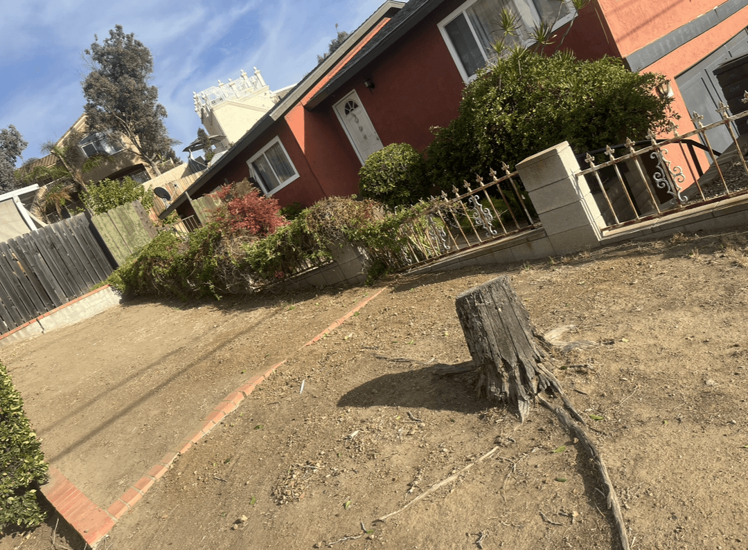 Front dirt yard of a home